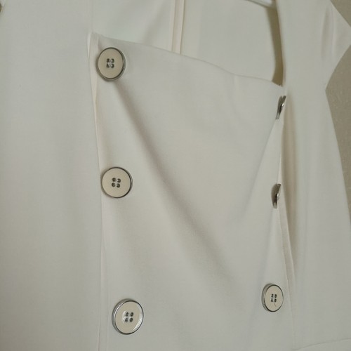 Abito classico WHBM bianco cocktail o ufficio taglia 10 maniche ad aletta con fodera elastica - Foto 6 di 12