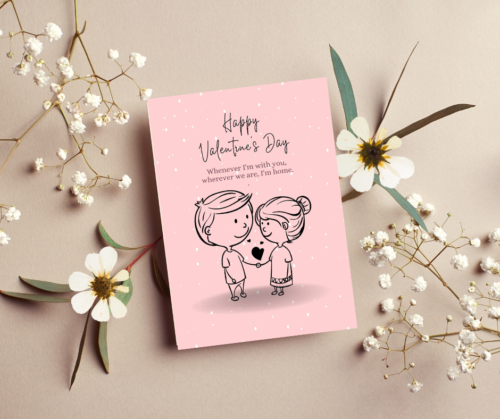 valentines day celebration card for wife husband girlfriend boyfriend template - Afbeelding 1 van 6