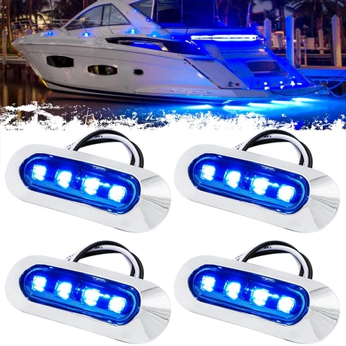 PSEQT 3.8'' Waterproof Boat Marine LED Lights Courtesy Interior Deck Light Na...