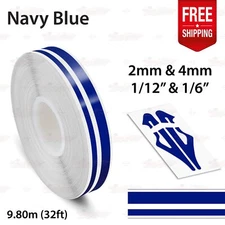 NAVY BLUE 1/2" 12mm Twin Lines Roll PIN STRIPE Car Trim TAPE Decal Vinyl Sticker