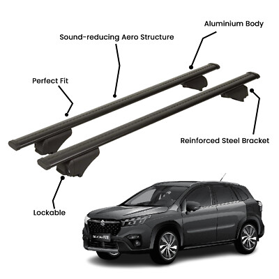 2 Pcs Black Roof Rack Cross Bars For SUZUKI SX4 S-CROSS SUV 2021-