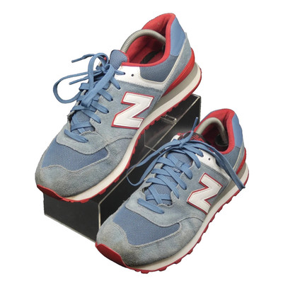 New Balance 574 Core Pack ML574CPI Blue White Red Colorblock Suede Men's 11.5