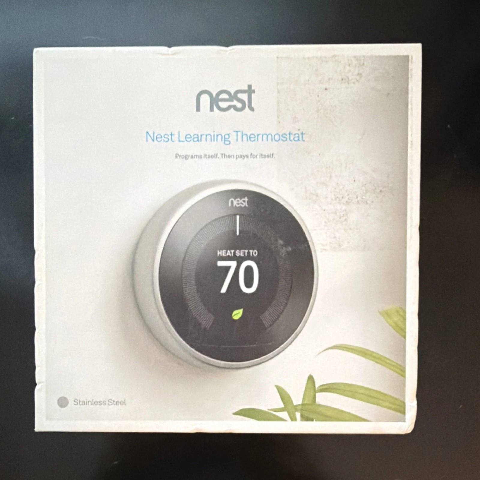 Nest Learning Thermostat Programmable Digital Display Stainless Steel