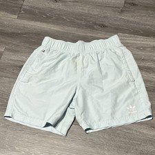adidas Light Blue Swim Shorts Elastic Waist Mesh Lining Sports