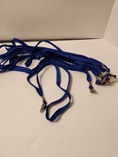 LOT of 10 Blue NECK Flat LANYARD with ID badge clip