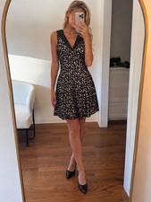 XSCAPE Black Nude Laser Cut Fit & Flare Cocktail Dress 6 Spring Wedding Guest