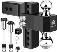 Adjustable Trailer Hitch - Aluminum Tow Hitch Fits 2.5-Inch Receiver - Heavy Dut