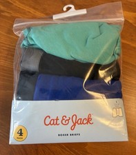 Boys' 4pk Boxer Briefs - Cat  jack Size Large 12/14 . Green, Black, Blue, Gray