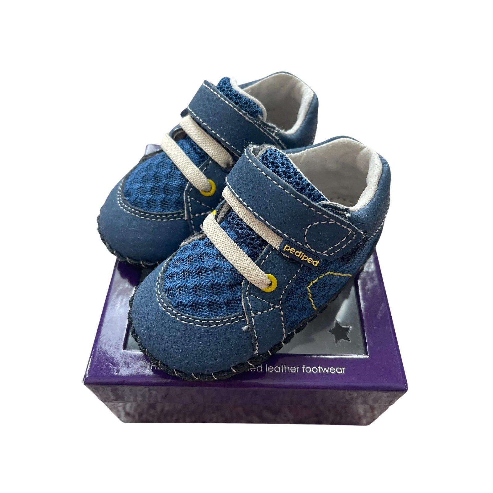 SAOLA Scarpe bambino pediped 12 18 mesi suola in pelle blu nuove con scatola