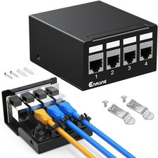 Shielded CAT7 Keystone Patch Panel 4 Port Network Panel Smart Cable Management