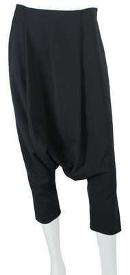 LANVIN Black Wool Blend Twill Ultra Low-Slung Cropped Capri Pants 34