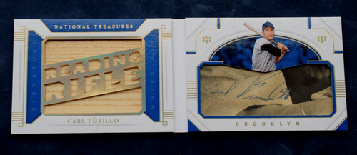 Carl Furillo 2021 National Treasures Cut Signature Material auto booklet 1/5