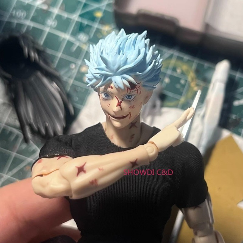 1/12 Jujutsu Kaisen Gojo Satoru Cabeza Tallada Para 6" Romankey SHF Vt Figura Cuerpo