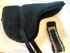 Kensington Black Fleece Horse Bareback Pad with Cinch
