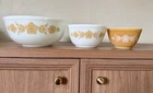New ListingVintage Pyrex Butterfly Gold Mixing Bowl Set | 401, 402 & 404 | Corning