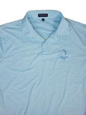 Peter Millar Pinehurst 1865 Mens Polo Large Blue White Striped Golf Shirt