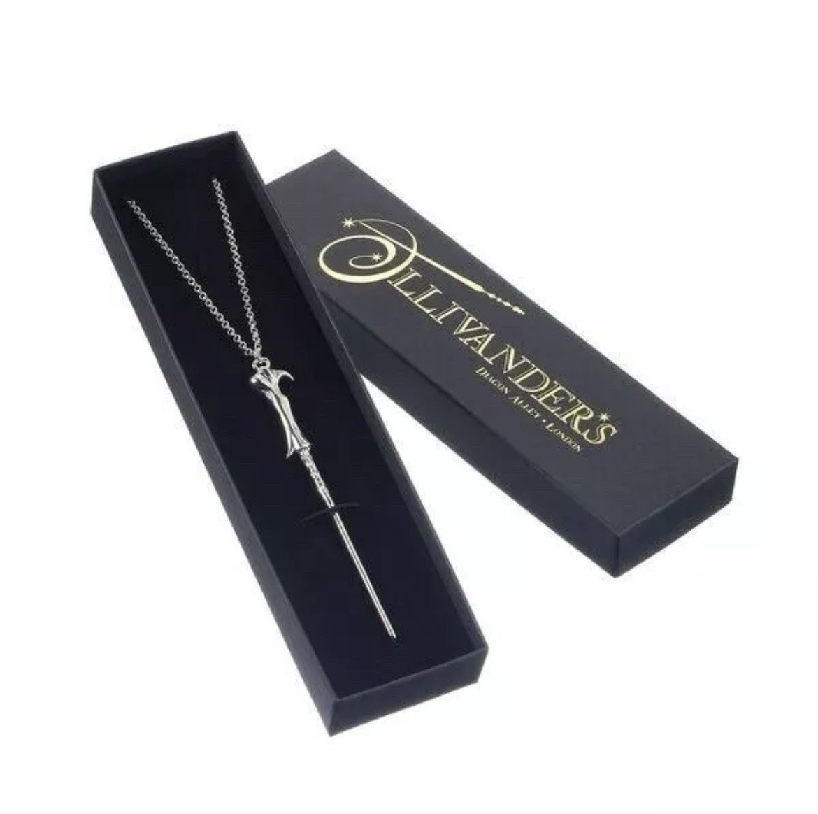 Harry Potter Lord Voldemort Wand Necklace Silver Plated Gift New Boxed