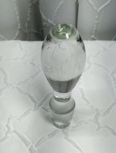 Vintage 5.5" Long Tear Drop Clear Glass Bottle Decanter Replacement Stopper - Picture 8 of 15