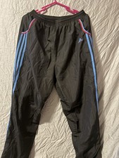 Adidas Vintage Track Pants Black/Blue Blocks Size Large Y2K