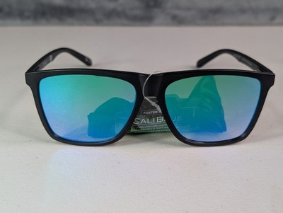 Foster Grant Caliblue Sunglasses Black Frames Green Blue Lens Square Blemished
