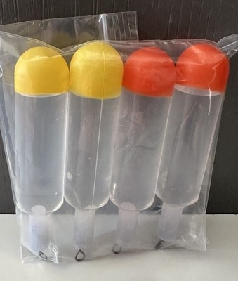 x4 große Wasserwaggler Schwimmer ca. 15g (Langguss). Orange x2 & Gelb x2