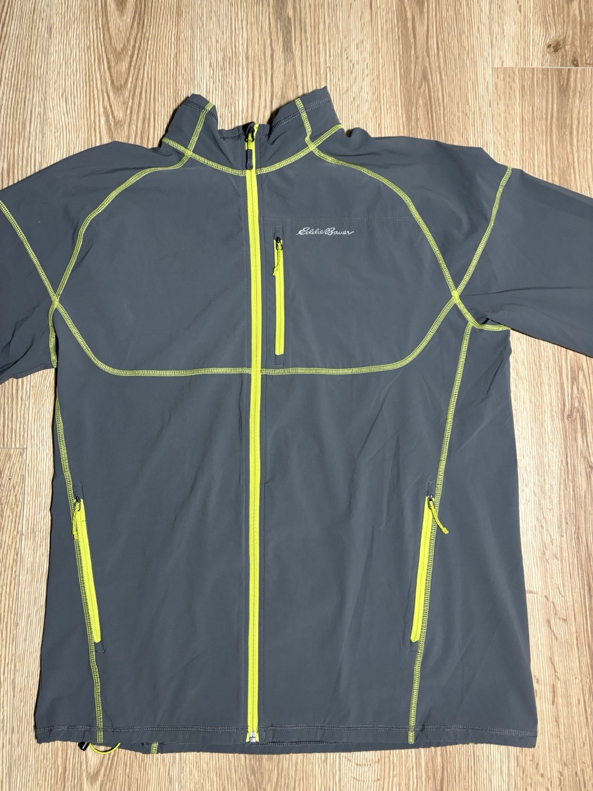 Eddie Bauer Softshell Jacket Gray Yellow Full Zip… - image 4