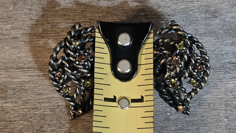 Pendientes de hoja con clip de acento ámbar imitación vintage Avon damas joyería de moda nuevos Foto 3 de 4