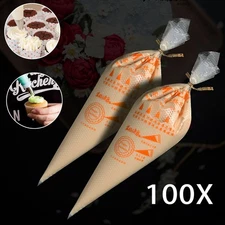 100pcs disposable cream pastry cake icing piping bags decor baking tools #f10