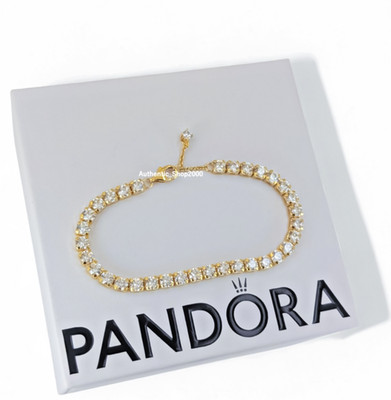 New 100% Authentic PANDORA 14k G P Sparkling CZ Bold Tennis Bracelet 563539C01