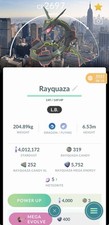 Shiny rayquaza nyc background pokemon go, W/ Lucky Trinket (Please Read Desc.)