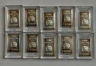Lot of 10- I Gram "HEAD OF LION" .999 Fine Silver Bars 2012 Limited Edition