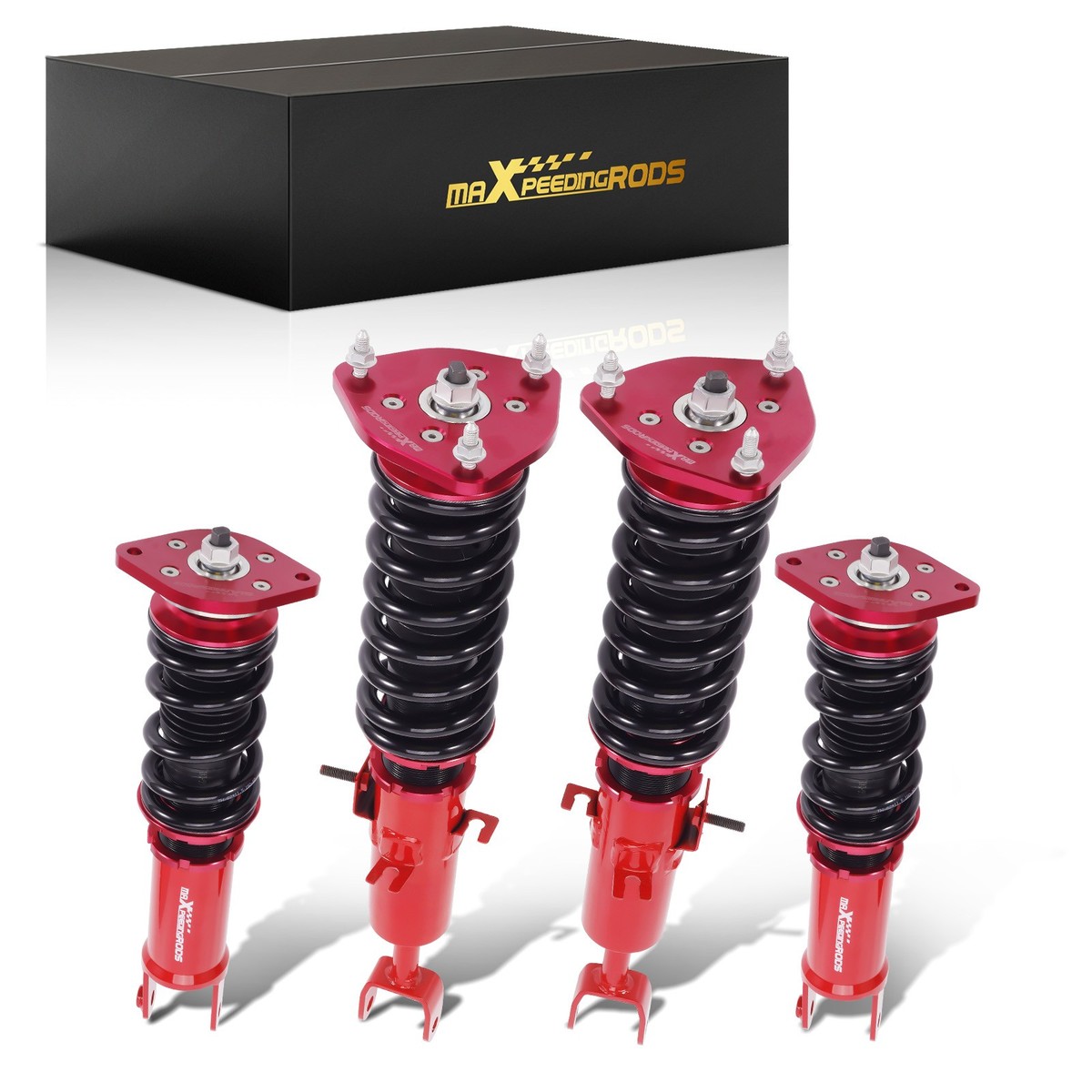 パーツ Adjustable Coilover Suspension Set (Red) Coilovers Shock Struts Suspension Kit For Nissan 350Z Z33 03-09