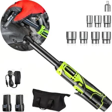 Cordless Ratchet Wrench 3/8 Inch 40Ft-lbs 400RPM 2x2000mAh Battery LED Light