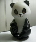 Vintage 1980's FENTON black white panda bear Natural Series signed L Everson