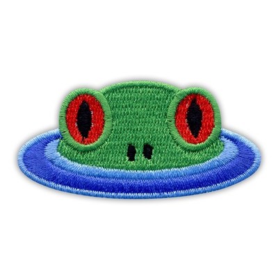 Kleiner rotäugiger Frosch im Teich Aufnäher/Abzeichen bestickt