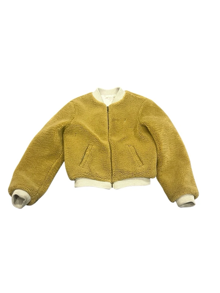 Chaqueta Bomber Bonpoint Camel Tostada Peluche Difusa Abrigo Sherpa Fay Niños Talla 12 Foto 3 de 4