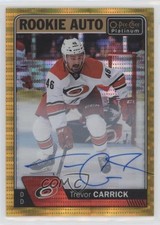 2016 O-Pee-Chee Platinum Rookie Seismic Gold 3/25 Trevor Carrick #R-TC Auto 4p5