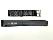 Longines Armband 16mm Vintage NOS Eidechse dunkelblau/schwarz - Original Schnalle