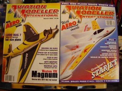 2 X AMI AVIATION MODELLER INT MAGS AEROMODELLER MODEL AIRCRAFT 2001  2002 & PLAN