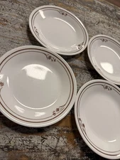Set-4 Corelle Melody 6-3/4" Bread & Butter Dessert Plates BrownDaffodil Band EUC