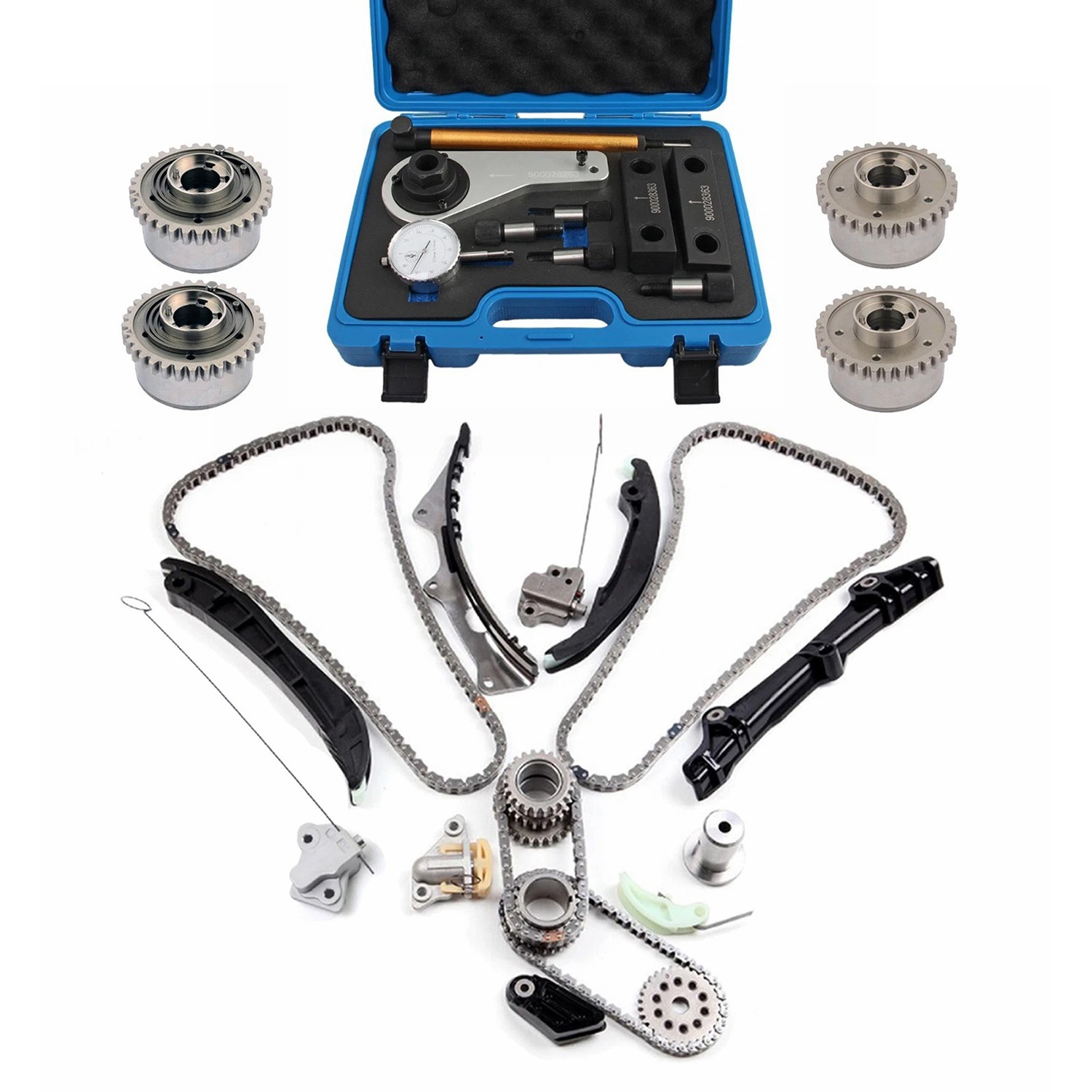 Timing Kit + Tool + VVT Phasers For 2014-2016 Maserati Ghibli 3.0L 323473 275555