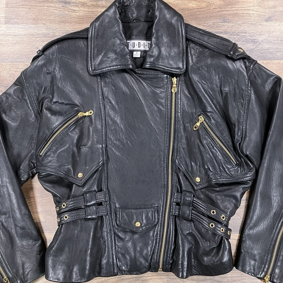 Siena Studio Leather Jacket Womens Medium Black Biker Moto Lined Vintage - Image 2 of 4