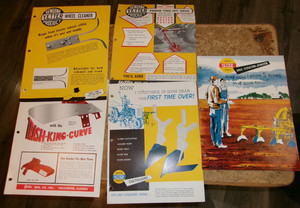 5-lot vintage yetter equipment attachments 1+2 page brochures very good used