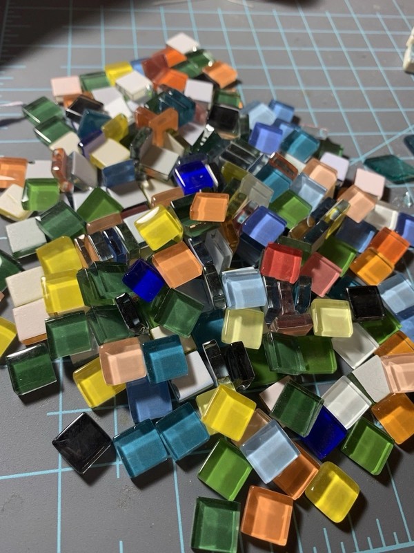 Multicolor Glass Ceramic Assorted Mosaic Tiles for Crafts Lot 29oz