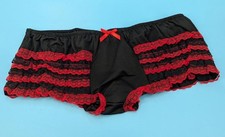 Starline Burlesque rhumba Black and Red Lace Ruffle Panties XXL
