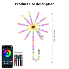 1Pc RGB Firework Flexible LED Strip Lights 5V USB with Bluetooth Remote Voice-Ac