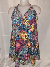 Gorgeous Multi-coloured floral TU Swimdress swimming bathing costume size 20