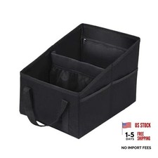 ZIMISI Car Seat Organizer, Collapsible Trunk Organizer with Detachable Black