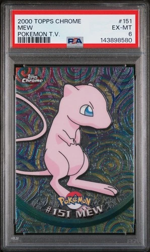 2000 TOPPS CHROME POKEMON T.V. #151 MEW PSA 6