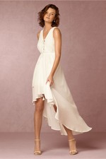 NEW ANTHROPOLOGIE BHLDN $200 IVORY HIGH-LOW KATJA DRESS BY THE JETSET DIARIES S